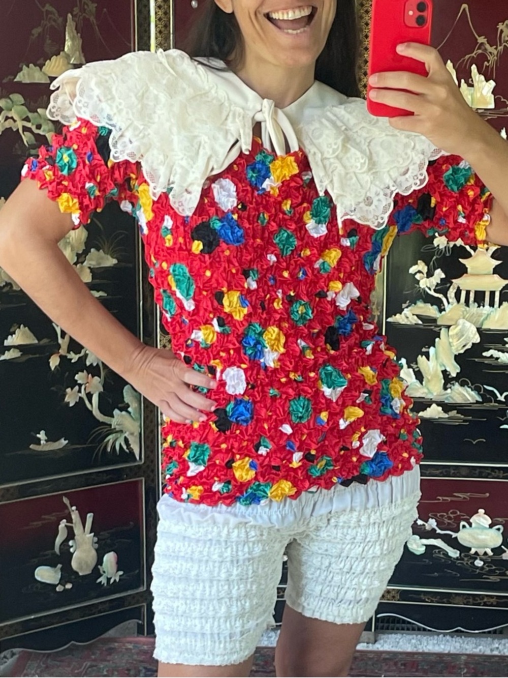 Y2K Popcorn Clown Top